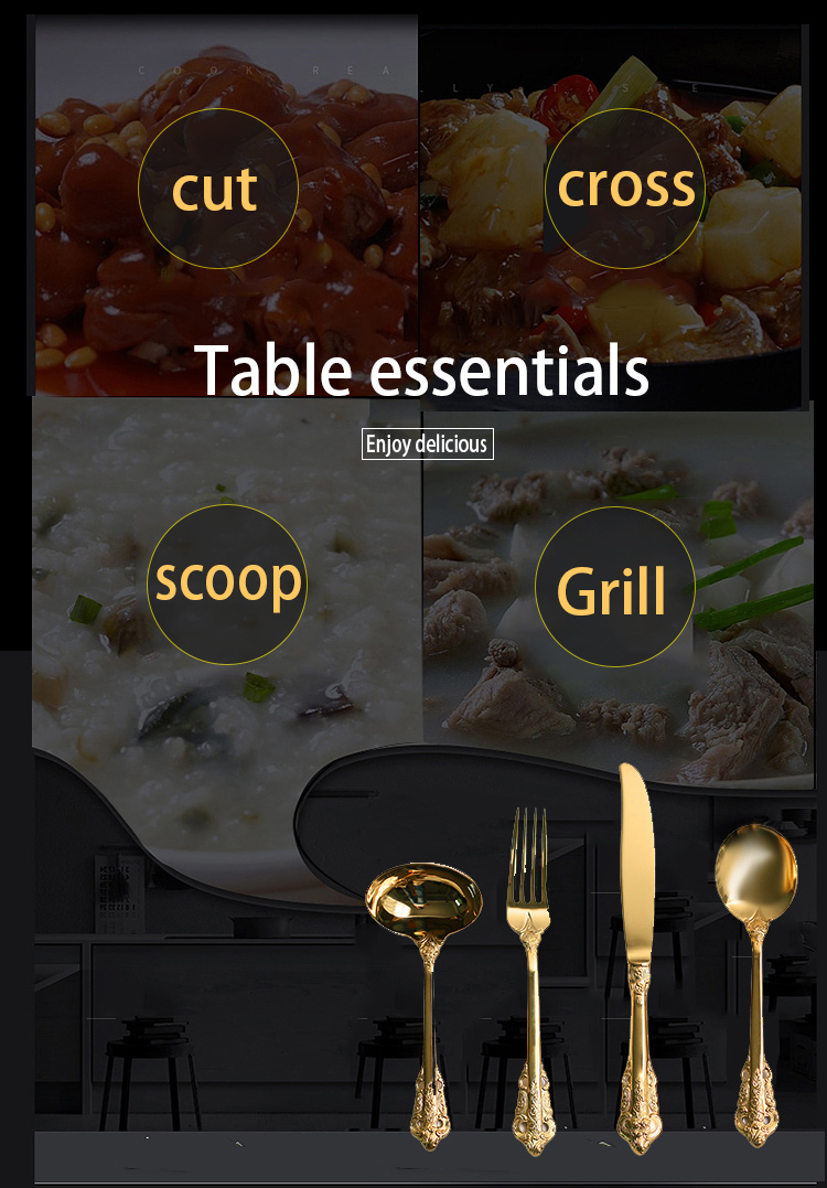 gold cutlery set application