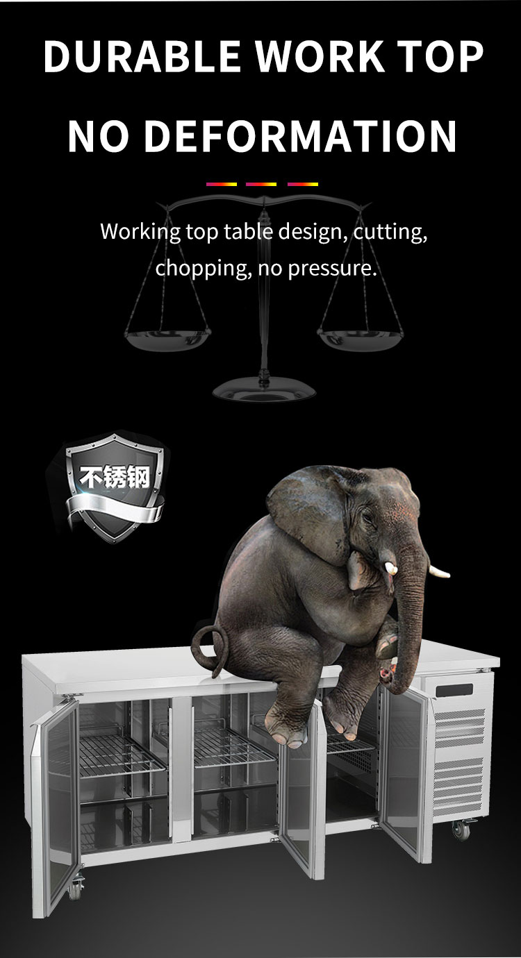 commercial 3 door fridge under counter refrigerator with drawers details_07