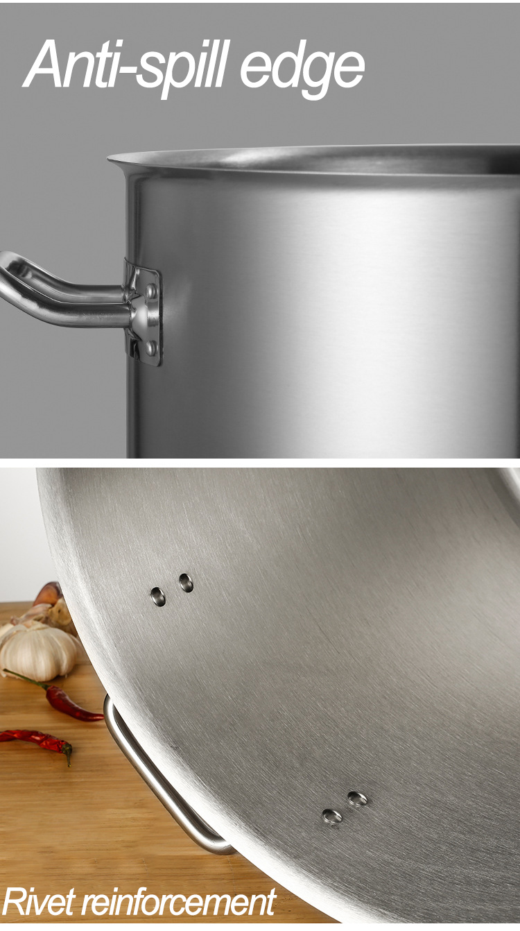 stainless steel tall cooking pot with lid