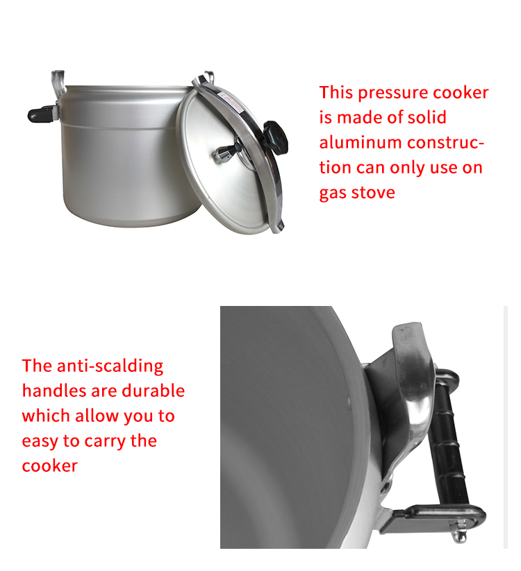 restaurant pressure cooker with lock lid for safety use