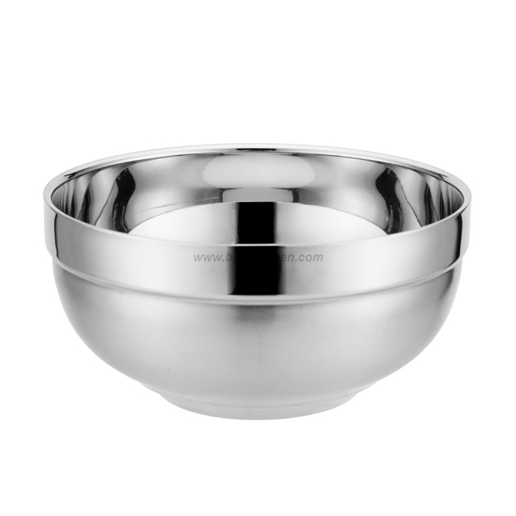 Double layer stainless steel bowl