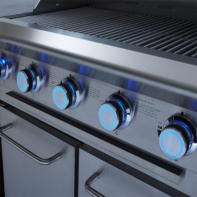 outdoor bbq kitchen with fridge