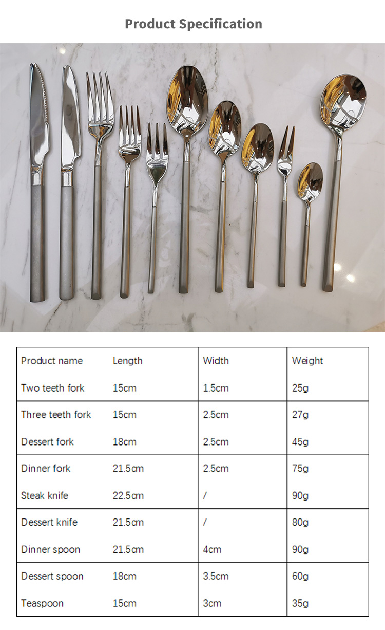 hand-polished mirror finish table setting cutlery