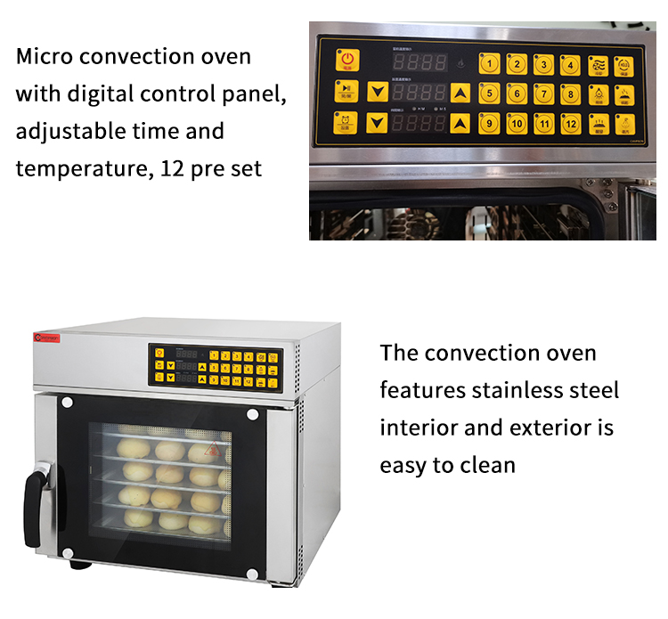 fan assisted convection oven boasts 6.5kw of heating power