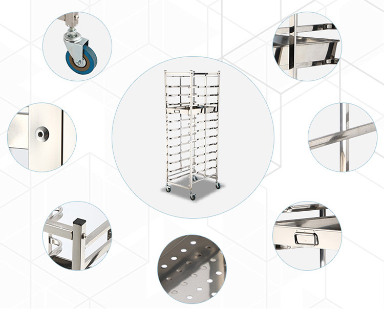 Stainless Steel Mobile Food Cooling Rack Trolley (3)
