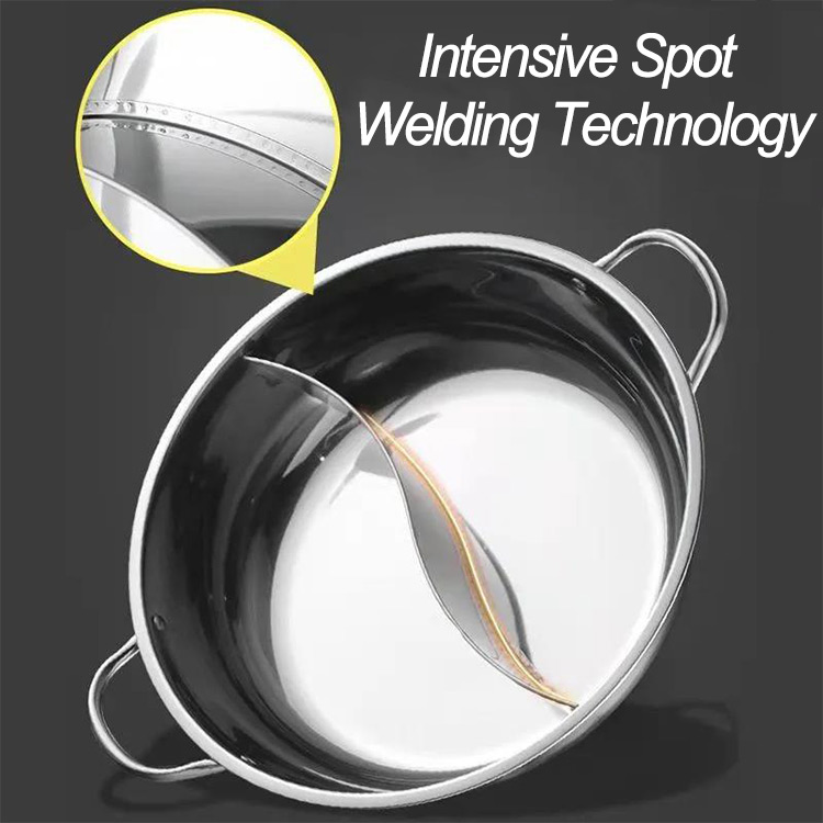 Stainless Steel Restaurant hot pot with divider (2)