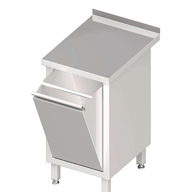 Industrial Workbench with Trash Bin