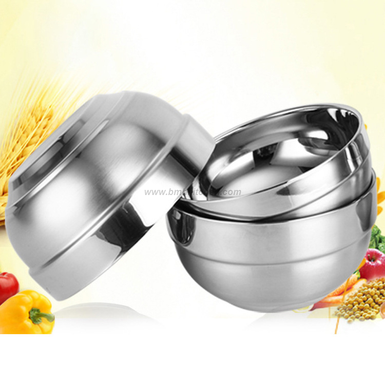 Double layer stainless steel bowl