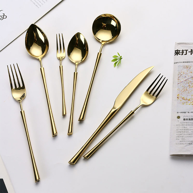 10-Piece Champagne Gold Cutlery