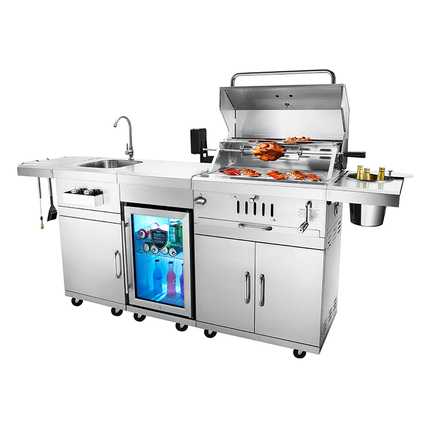 modular outdoor kitchen backyard barbecue