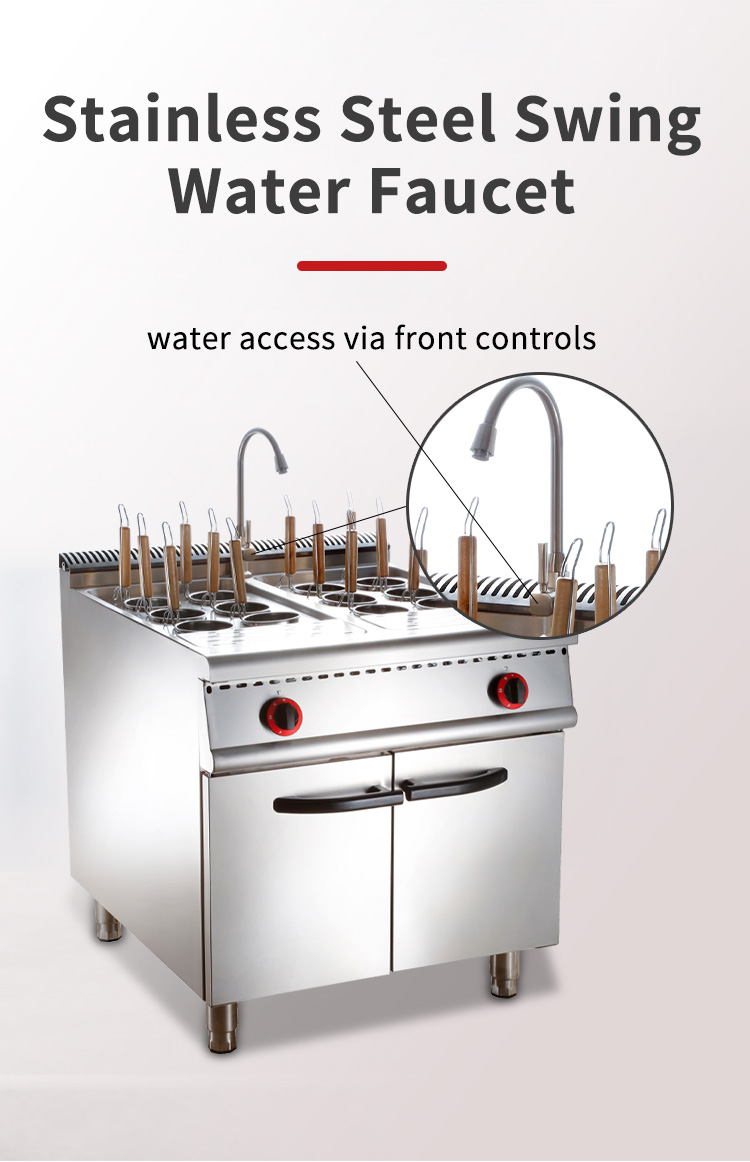 stainless steel gas noodle cooker with 12 round wire mesh baskets details_03