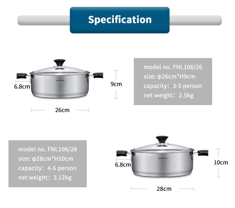 saute pot with lid specification