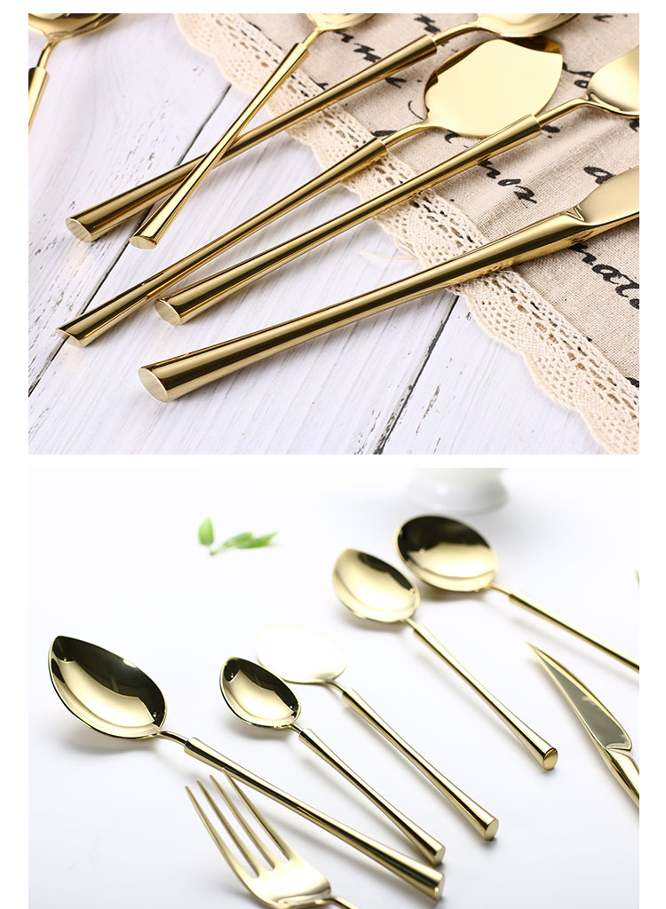 titanium gold dinner set knife fork spoon application-2