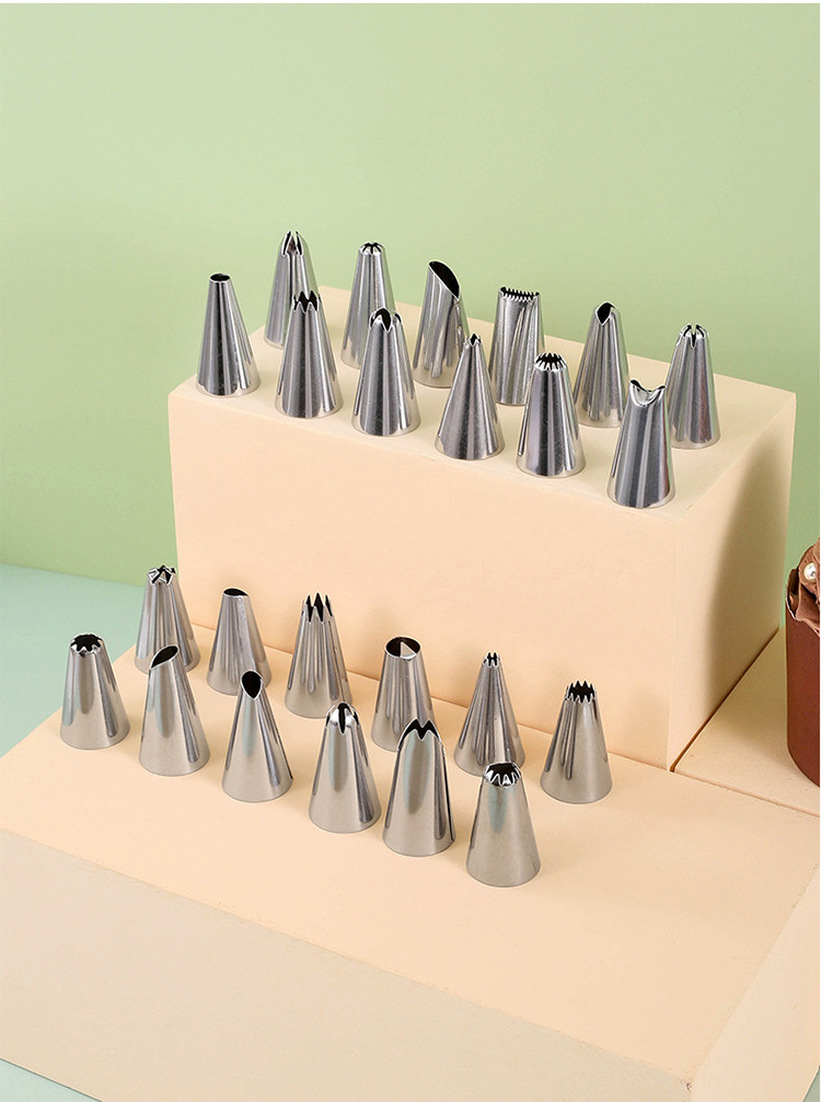 stainless steel cream decorating tip set (2)
