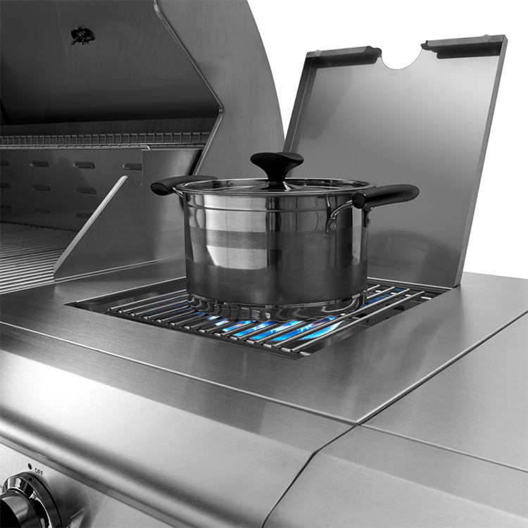 outdoor bbq kitchen with fridge