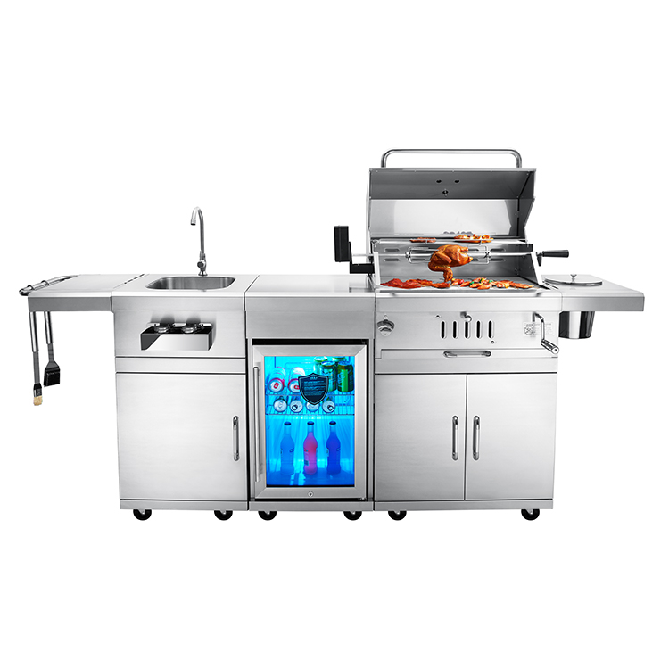 modular outdoor kitchen backyard barbecue