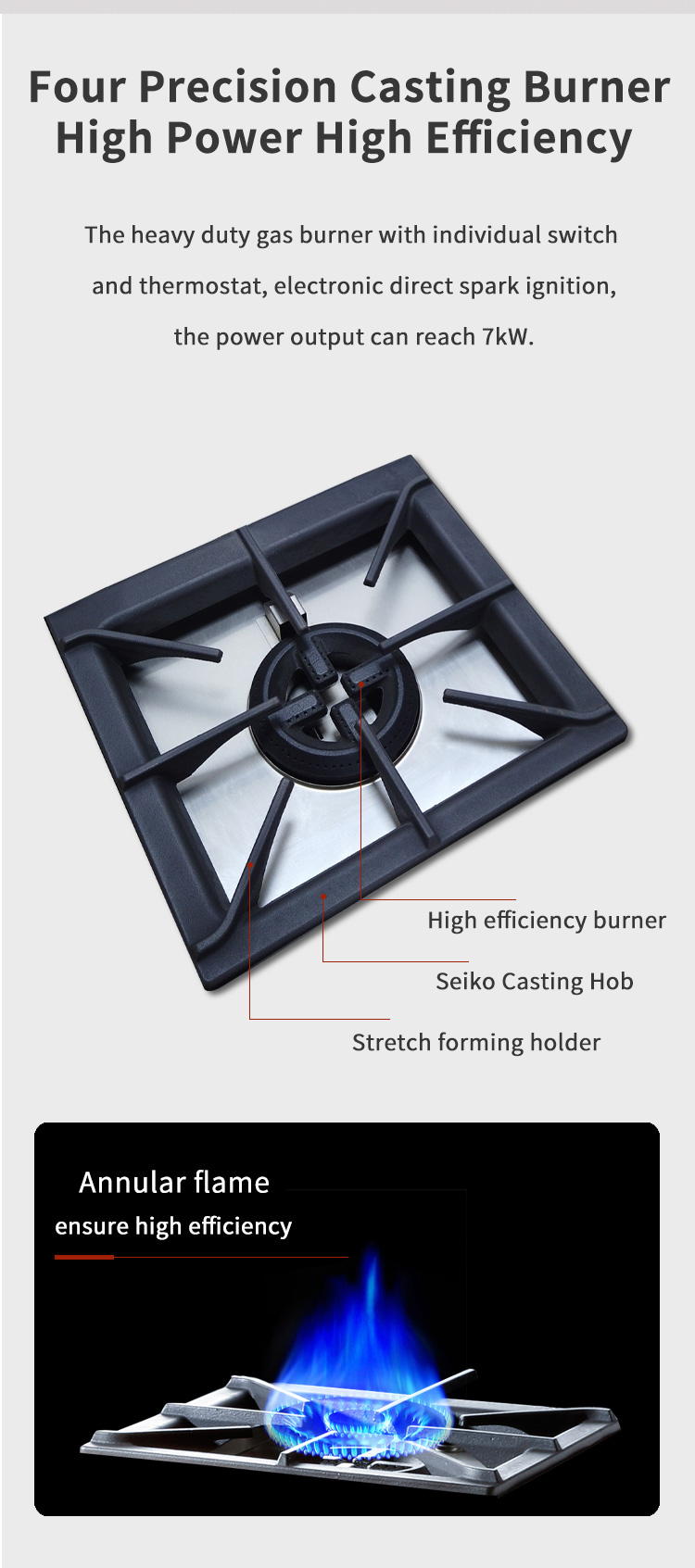 4 burner gas stove stainless steel floor type 90cm cooking range details_05