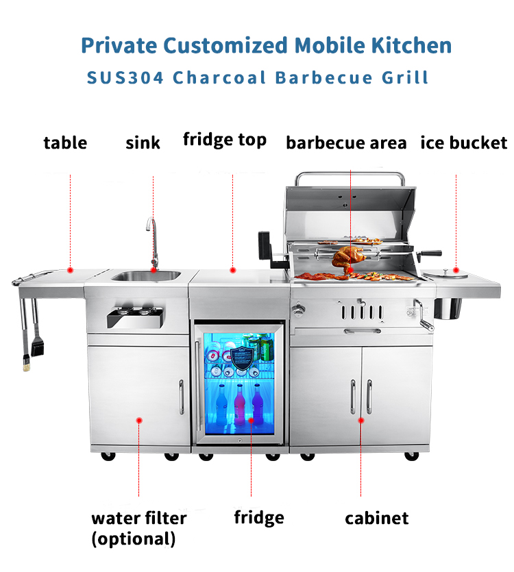 modular outdoor kitchen backyard barbecue
