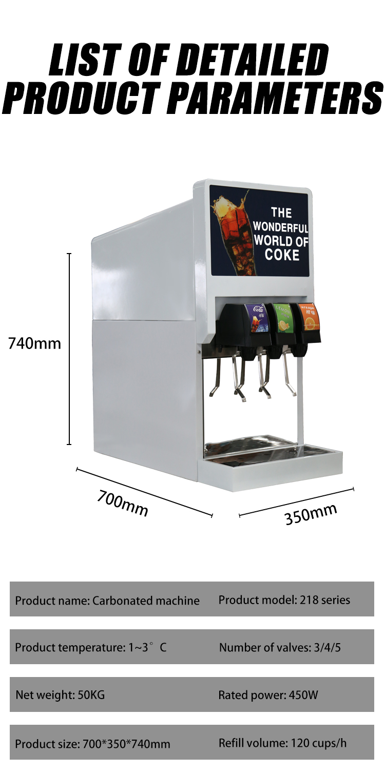pepsi spire coke vending machine with 3 valve specification