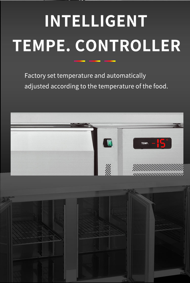 commercial 3 door fridge under counter refrigerator with drawers details_04