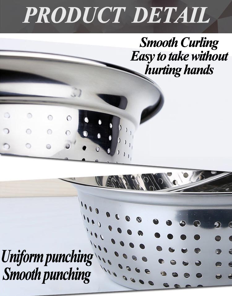 Stainless Steel Strainer Kitchen Rice Colander (1)