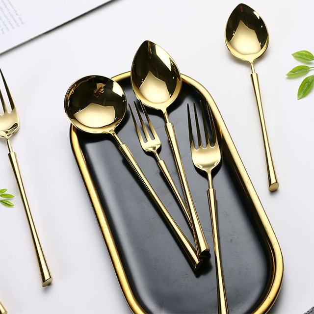 10-Piece Champagne Gold Cutlery