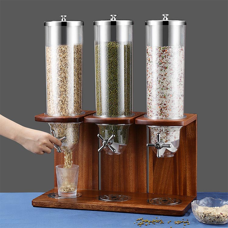 Stainless Steel Triple Cereal Dispensers